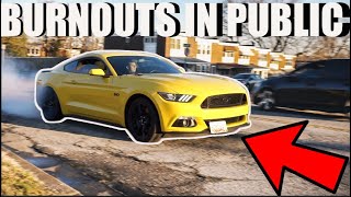 Mustang Doing BURNOUTS in PUBLIC PRANK!