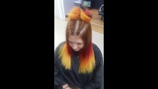 Flame Fire Hair Dye with Bleach Bath. Jayhair1