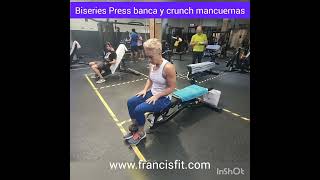 Biseries Press banca estrecho y crunch mancuernas