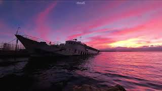 Tramonto al relitto del molo sant'Elmo a Cagliari (Sardegna)