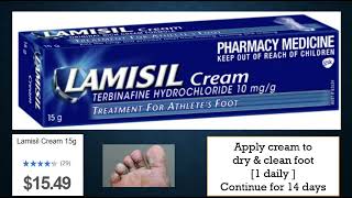 Lamisil cream 1D, for 14 days, tinea, fungus, terbinafine, athelets foot, OTC, Roze pharm