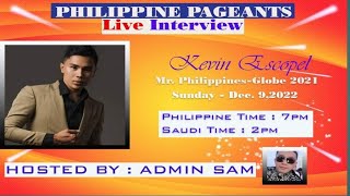 Mister Globe Philippines 2021 Kevin Escopel - Live Interview with Admin Sam