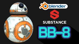 블렌더 [로봇재질]  #블랜더 #Blender #섭스턴스페인터#Substance#3d모델링 #BB8 #로우폴리 #금속재질#AWESOME