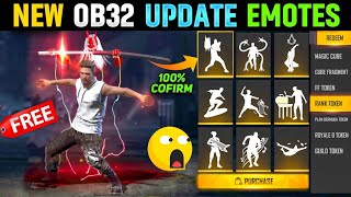 FREE FIRE NEW OB32 EMOTES | OB32 ALL NEW EMOTES REVIEW | OB32 NEW EMOTES | ALL NEW EMOTES OB32