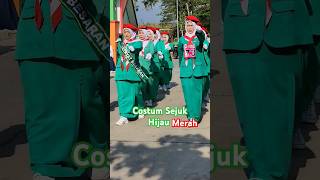 Costum Sejuk Hijau Merah #gerakjalan #karnaval #17agustus #hutri79