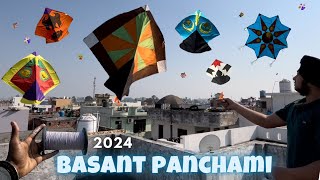 Flying kite on basant panchami 2024 || flying 6,tawa kites 😍 #kitefestival