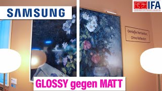 Samsung THE FRAME mit mattem Display im Vergleich mit dem Vorgänger (Glossy) auf der IFA 2023