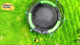 Sprinkler jumping trampoline bed with colorful light