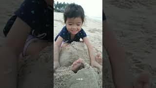 Play sand at beach... #kids #beach #sand