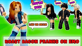 🍀TEXT TO SPEECH 💰 Roast Bacon Pranks on Emo in Roblox