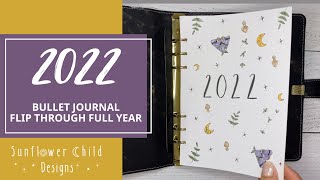 2022 bullet journal flip through FULL YEAR| premade bullet journal with doodles