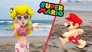 Super Mario goes to the Beach | Super Mario Bros in real life