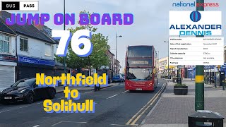 🚌🛍️ Route 76 from Northfield to Solihull (Touchwood) | Shopping Showcase:  Urban Transit Tour 🚍🏢