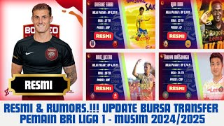 RESMI & RUMORS.!!! Info Update Bursa Transfer Terbaru Pemain BRI Liga 1- Musim 2024/2024 Hari Ini