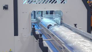 Downspout and elbow rollforming line with automatic pipe packing and stacking