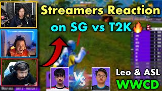 Streamers React to SG vs T2K🔥🇳🇵| ASL and LEO WWCD❤️| Ex vs DRS | HV vs I8 in PMPL DAY-2 | PUBGM