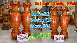 Lục Bình Vân Siêu Vip 1m7x50 Hương Đỏ Nam Phi, Gỗ Đẹp Không Tỳ Vết