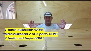 Building my steel sailing yacht Ep.34 V berth & Main bulkhead's almost completed