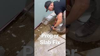 How to properly repair cut out concrete slab. #diy #youtubeshorts #diyshorts #construction