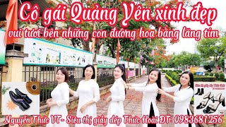 Con gái Quảng Yên xinh đẹp dạo chơi ngắm hoa bàng lăng đẹp.