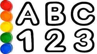 ABC and 123 with colouring, || A for Apple, B for Ball, C for Cat, ||Abc song