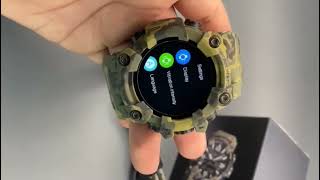 Olive Green GBD H1000 Camouflage Printed Smart Watch for men's..