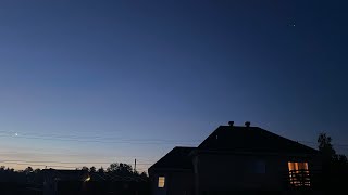 Observing the Crescent Moon and Venus Conjunction.