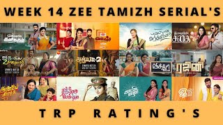 WEEK 14 ZEE TAMIZH SERIAL'S TRP RATING'S 🔥| ZEE TAMIZH | VIDEO'S WORLD | TAMIL | 2022