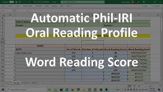 Automatic Phil IRI Oral Reading Profile of Word Reading Score