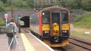 Ex EMR class 153311 passing Hadley Wood