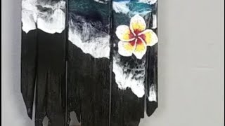 Black Beach Resin Art | Acrylic Flower.