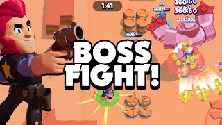 Brawl stars playing boss fight and box opening!!!