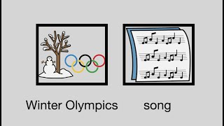 Winter Olympics Song with AAC: Sing, learn & move around - pretend to ski & skate, STOP & JUMP