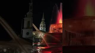 Trafalgar Square Fountain At Night - London Scenes - [ #shorts ]