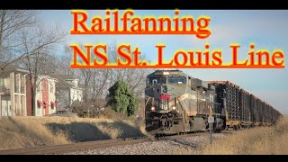 Railfanning NS St. Louis line with Heritage units, radio and history.