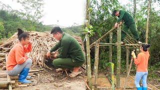 A big storm passed and the chicken coop collapsed - Rebuild the chicken coop with bamboo