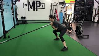 Landmine Hockey Squat