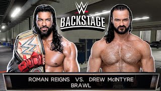 Knockout Match | Roman Reigns vs Drew McIntyre | Backstage Brawl