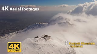 4K Aerial drone footages, Soft calm studying music , Knaiseh mountain, Lebanon, جبل الكنَيسة ، لبنان