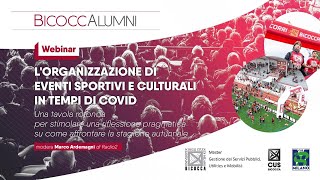 Organizzazione di eventi sportivi e culturali in tempi di Covid