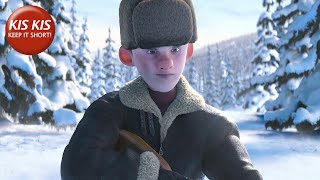 Hunter trapped against his prey in a frozen forest | Animated Short FIlm "Instinct"