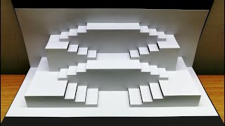 3D Stairs Card｜Pop Up Card｜Kirigami｜Paper Art｜Origami｜樓梯彈出卡片 #338