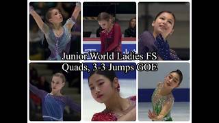 Junior World 2020 Ladies FS Quad , 3-3 Jumps GOE / figure skating quads , 3-3 jumps