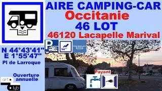 46 Aire camping-car Lacapelle Marival  Hello!camping-car