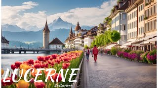 Lucerne,Switzerland 🇨🇭 walking tour 4K 60fps | A beautifull Swiss town,