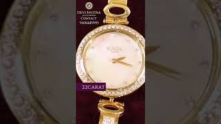 22 carat Gold watch with Swarovski Stones II Devi Pavitra Gold & Diamonds