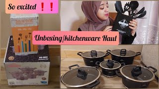 I finally Got them😍❗️//Unboxing video//nonstick pots and silicone kitchen set