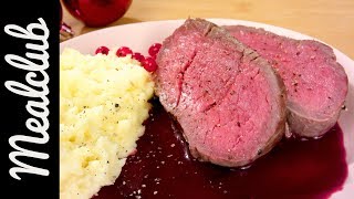 Rinderfilet (mit Johannisbeersauce und Kartoffelpüree) | MealClub