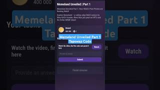 Memeland Unveiled Part 1 | Tapswap Video Code | Tapswap Daily Video Code