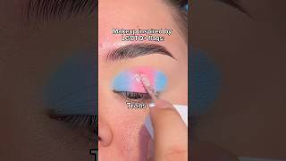 #pride flags as makeup looks: Trans flag🏳️‍⚧️ #shorts #makeuptutorial #lgbt #makeup